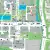 Campus map with a red circle around the building Exam Centre