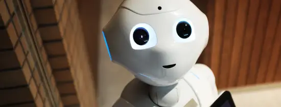 Robotje kijkt in de camera