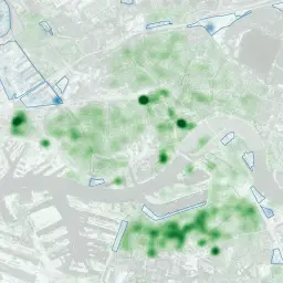 Ingezoomde kaart van Rotterdam
