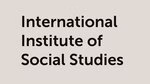 The light grey logo of International Institute of Social Studies with these words in black