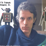 DALL·E generated image of Rolf Viervant in a Carel Willink painting with robots