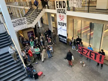 End Fossil Occupy movement in Sanders Building