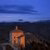 anta Maria della Pietà church on the mountains at dusk. GranSasso peak on the background.