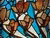 Blue, red and organge stained glass