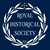 Logo of the Royal Historical Society, white letters on blue background.