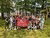Criminology students holding up the Erasmus School of Law flag in Hamburg