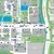 Campus map with a red circle around the building Exam Centre