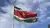 Vlag van Suriname wappert.