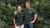 The founders of the drink Mojo Maté pose together wearing t-shirts with the brand's logo