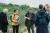 Two researchers explain to residents during the walk in Hoek van Holland.