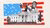 Man playing the trumpet in front of the white house and an american flag