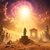A symbolic depiction of monotheism taking over after polytheism.