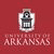 Logo of University of Arkansas with red background