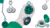 Illustration of hand holding green and black compass amid scattered compasses.