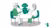 Graphic of two adults seated at a table consulting a healthcare worker in a green uniform.