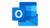 Microsoft Outlook logo, blue envelope graphic with stylized “O”