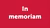 In memoriam - tekst