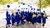 Graduates throwing caps in the air