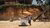 Person standing beside push cart on an empty beach