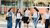 Groep studenten lopen op Campus Woudestein