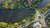 River, bridge and roundabout seen from the air