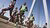 Marathon runners on the Erasmus Bridge 
