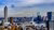 Skyline of Rotterdam with blue skies.