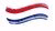 Wavy red and blue Dutch flag
