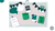 Bulletin board with green border holding pinned notes, speech bubbles, a 'QUOTE' binder, and banner