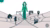 Person in green coat at center of web linking house and tree, people, goalposts, and location pin.