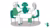 Graphic of two adults seated at a table consulting a healthcare worker in a green uniform.