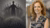 Monotone graphic robed figure leading silhouettes above city globe; photo smiling woman.
