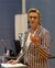 Foto van Sandra Meeuwsen tijdens een lezing