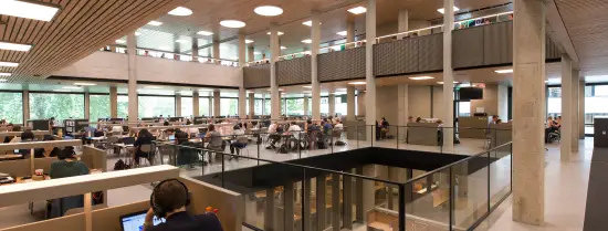 Image of the ground level floor of the library on the EUR campus