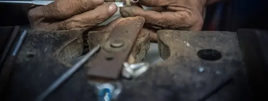 Man works on diamonds