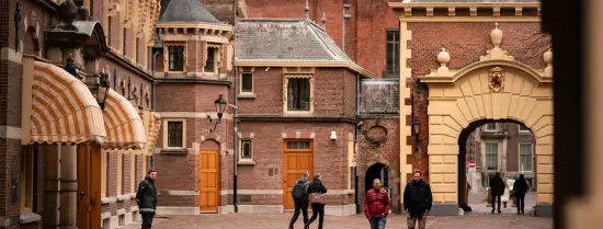 People at the Binnenhof in The Hague