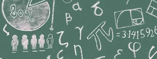 Assortment of Mathemtaical Symbols in Chalk on Chalkboard
