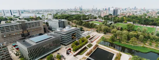 EUR campus with Rotterdam in the background