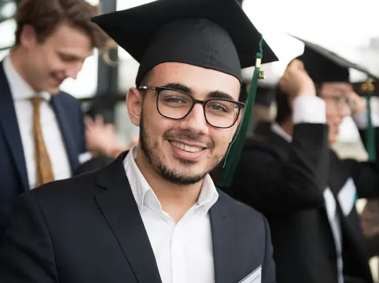Honours student with cap during Talent Day 2019