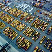 Container in de haven van Antwerpen