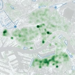 Ingezoomde kaart van Rotterdam