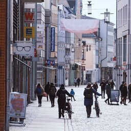 People walking in city