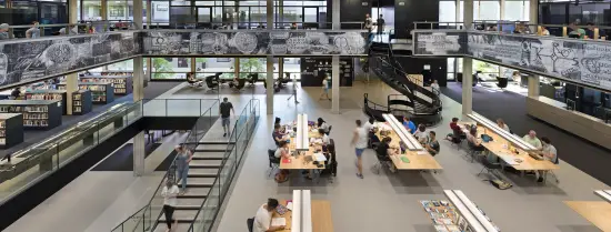 Inside view of the Erasmus University Library